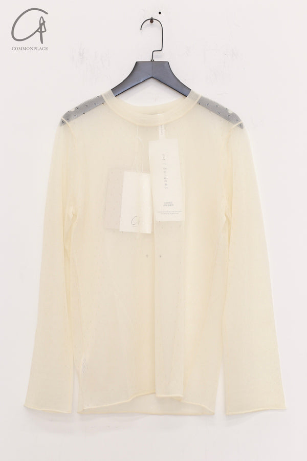 SWAYING 25 Early Spring Organza Long Sleeve Top/Skirt SW-SW25PS1T04-BAI Top SW25PS1T04 SW25PS3B05
